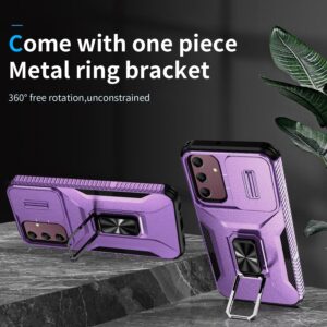 Forcell Samsung Galaxy A15 5G / A15 4G Sliding Camshield Holder Θήκη Σκληρή - Purple