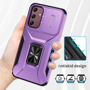 Forcell Samsung Galaxy A15 5G / A15 4G Sliding Camshield Holder Θήκη Σκληρή - Purple