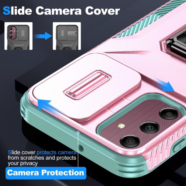 Forcell Samsung Galaxy A15 5G / A15 4G Sliding Camshield Holder Θήκη Σκληρή - Pink