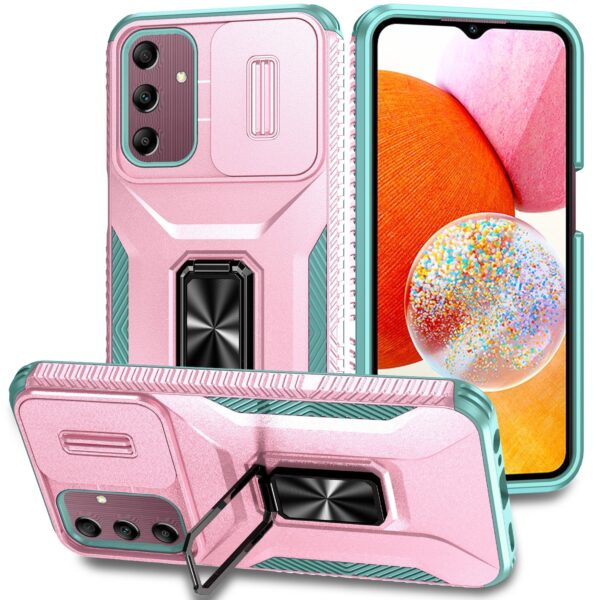 Forcell Samsung Galaxy A15 5G / A15 4G Sliding Camshield Holder Θήκη Σκληρή - Pink