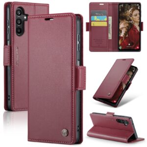 CaseMe Samsung Galaxy A15 4G / A15 5G Butterfly Buckle RFID Litchi Θήκη Βιβλίο - Wine Red