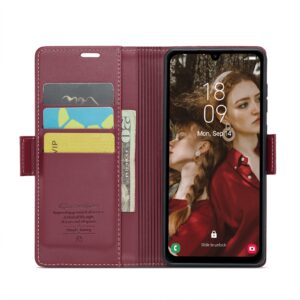 CaseMe Samsung Galaxy A15 4G / A15 5G Butterfly Buckle RFID Litchi Θήκη Βιβλίο - Wine Red