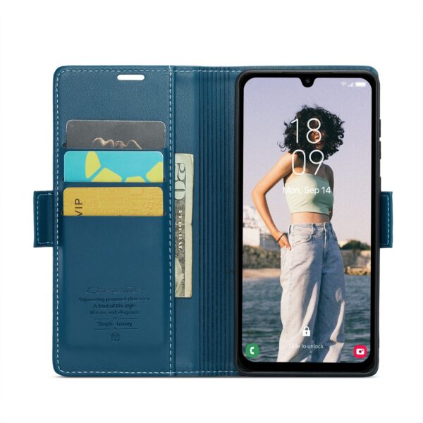 CaseMe Samsung Galaxy A15 4G / A15 5G Butterfly Buckle RFID Litchi Θήκη Βιβλίο - Blue