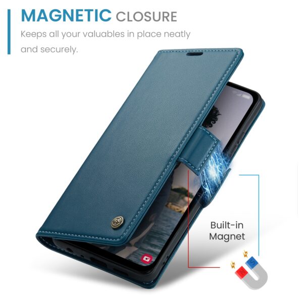 CaseMe Samsung Galaxy A15 4G / A15 5G Butterfly Buckle RFID Litchi Θήκη Βιβλίο - Blue