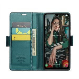 CaseMe Samsung Galaxy A15 4G / A15 5G Butterfly Buckle RFID Litchi Θήκη Βιβλίο - Green