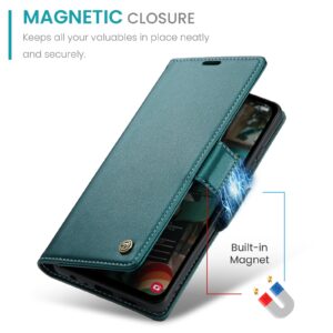CaseMe Samsung Galaxy A15 4G / A15 5G Butterfly Buckle RFID Litchi Θήκη Βιβλίο - Green