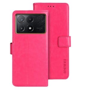 Tel1 Xiaomi Poco X6 Pro 5G Crazy Horse Texture Θήκη Βιβλίο - Rose Red