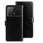 Tel1 Xiaomi Poco X6 Pro 5G Crazy Horse Texture Θήκη Βιβλίο - Black