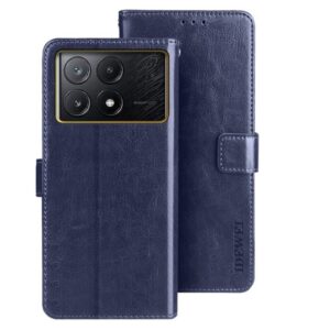 Tel1 Xiaomi Poco X6 Pro 5G Crazy Horse Texture Θήκη Βιβλίο - Blue