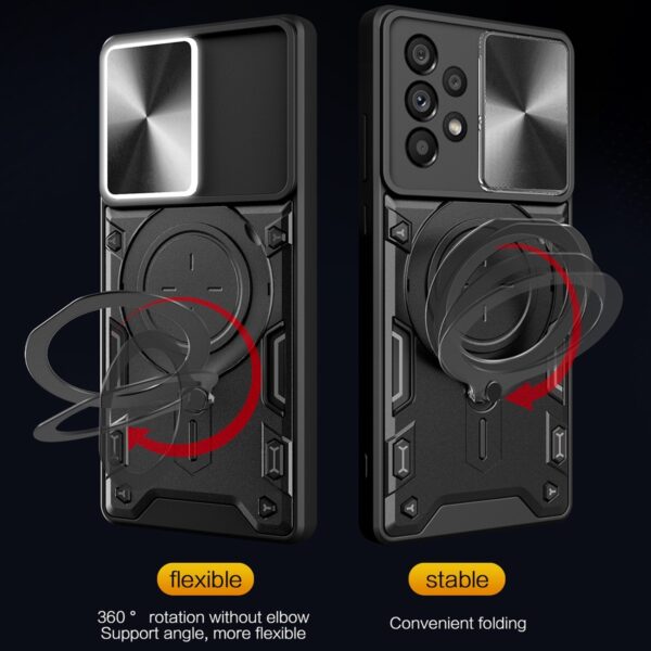 Forcell Samsung Galaxy A33 5G Camshield Magnetic Holder Θήκη Σκληρή - Pink