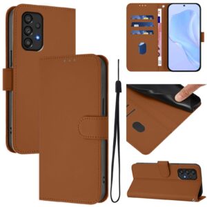 Tel1 Samsung Galaxy A33 5G Skin Feel Solid Color with Lanyard Θήκη Βιβλίο - Brown