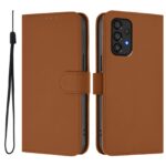 Tel1 Samsung Galaxy A33 5G Skin Feel Solid Color with Lanyard Θήκη Βιβλίο - Brown