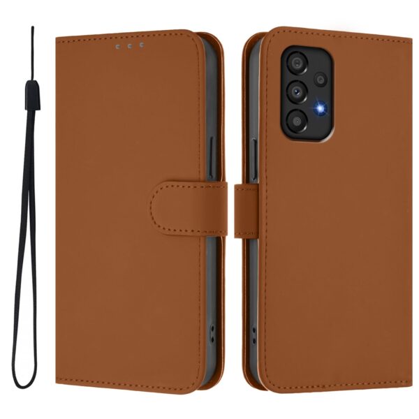 Tel1 Samsung Galaxy A33 5G Skin Feel Solid Color with Lanyard Θήκη Βιβλίο - Brown