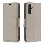 Tel1 Samsung Galaxy A25 5G Litchi Holder & Card Slots Θήκη Βιβλίο - Grey