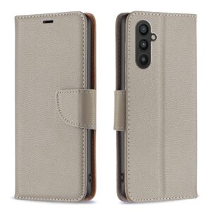 Tel1 Samsung Galaxy A25 5G Litchi Holder & Card Slots Θήκη Βιβλίο - Grey