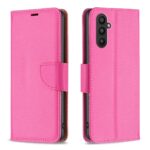 Tel1 Samsung Galaxy A25 5G Litchi Holder & Card Slots Θήκη Βιβλίο - Fuchsia