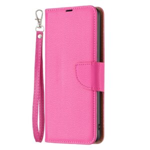 Tel1 Samsung Galaxy A25 5G Litchi Holder & Card Slots Θήκη Βιβλίο - Fuchsia