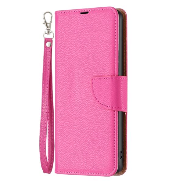 Tel1 Samsung Galaxy A25 5G Litchi Holder & Card Slots Θήκη Βιβλίο - Fuchsia