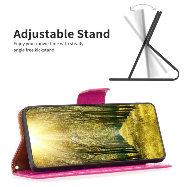 Tel1 Samsung Galaxy A25 5G Litchi Holder & Card Slots Θήκη Βιβλίο - Fuchsia