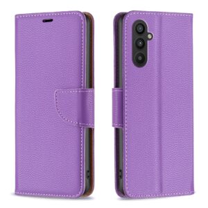 Tel1 Samsung Galaxy A25 5G Litchi Holder & Card Slots Θήκη Βιβλίο - Purple