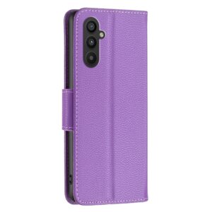 Tel1 Samsung Galaxy A25 5G Litchi Holder & Card Slots Θήκη Βιβλίο - Purple