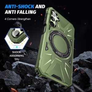 Forcell Samsung Galaxy A25 5G MagSafe Shockproof Holder Θήκη Σκληρή - Dark Green