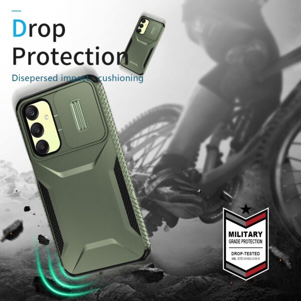 Forcell Samsung Galaxy A25 5G Sliding Camshield Θήκη Σκληρή - Alpine Green