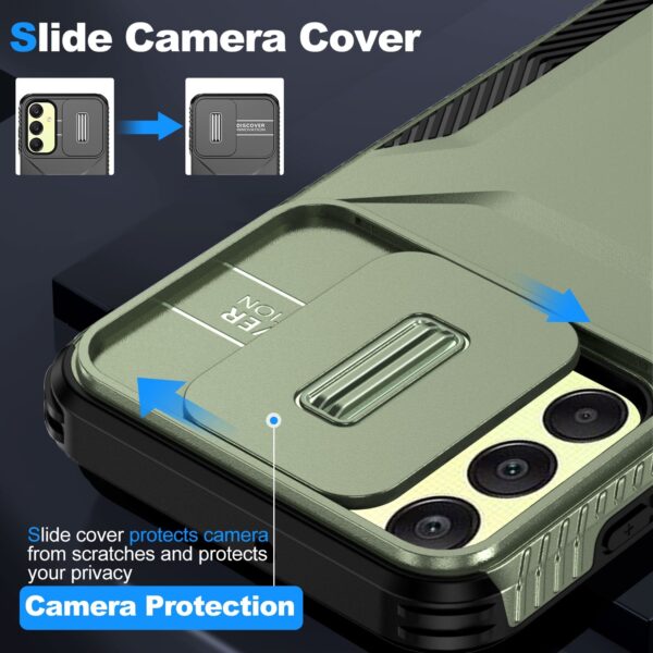 Forcell Samsung Galaxy A25 5G Sliding Camshield Θήκη Σκληρή - Alpine Green