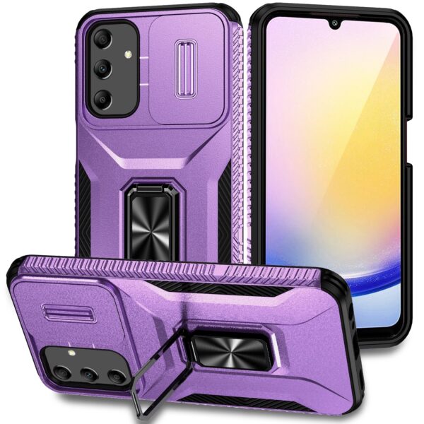Forcell Samsung Galaxy A25 5G Sliding Camshield Holder Θήκη Σκληρή - Purple