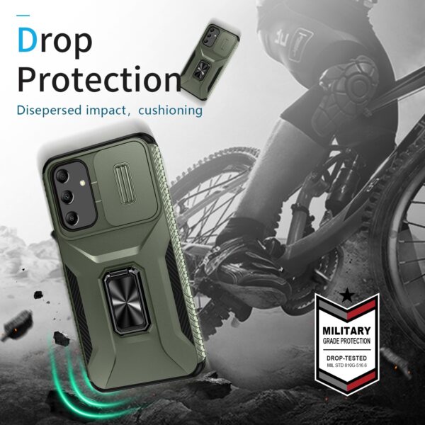 Forcell Samsung Galaxy A25 5G Sliding Camshield Holder Θήκη Σκληρή - Green