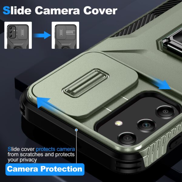 Forcell Samsung Galaxy A25 5G Sliding Camshield Holder Θήκη Σκληρή - Green