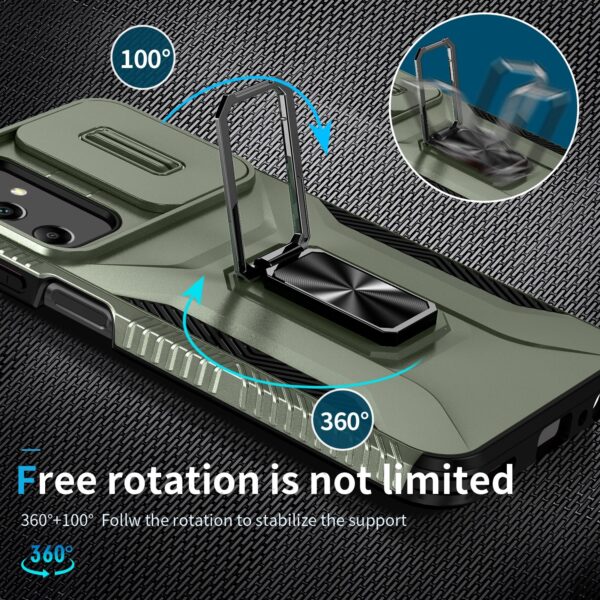 Forcell Samsung Galaxy A25 5G Sliding Camshield Holder Θήκη Σκληρή - Green