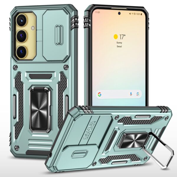 Forcell Samsung Galaxy A35 5G / A55 5G Armor Camera Shield with Stand Θήκη Σκληρή - Green