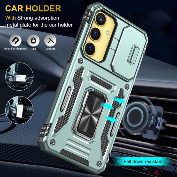 Forcell Samsung Galaxy A35 5G / A55 5G Armor Camera Shield with Stand Θήκη Σκληρή - Green