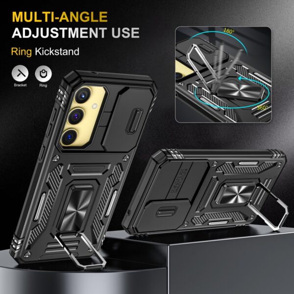 Forcell Samsung Galaxy A35 5G / A55 5G Armor Camera Shield with Stand Θήκη Σκληρή - Black