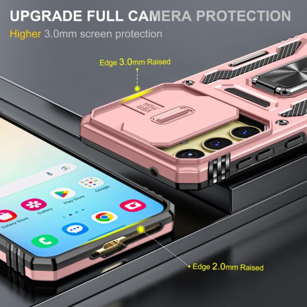 Forcell Samsung Galaxy A35 5G / A55 5G Armor Camera Shield with Stand Θήκη Σκληρή - Rose Gold