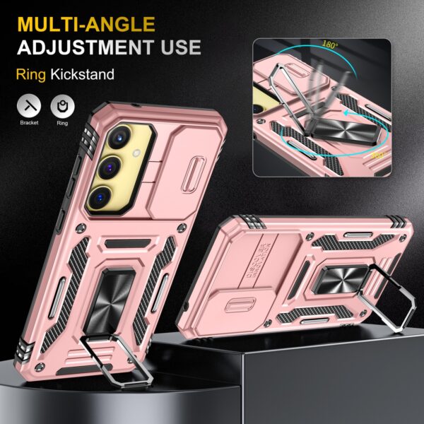 Forcell Samsung Galaxy A35 5G / A55 5G Armor Camera Shield with Stand Θήκη Σκληρή - Rose Gold