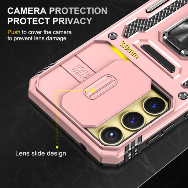 Forcell Samsung Galaxy A35 5G / A55 5G Armor Camera Shield with Stand Θήκη Σκληρή - Rose Gold