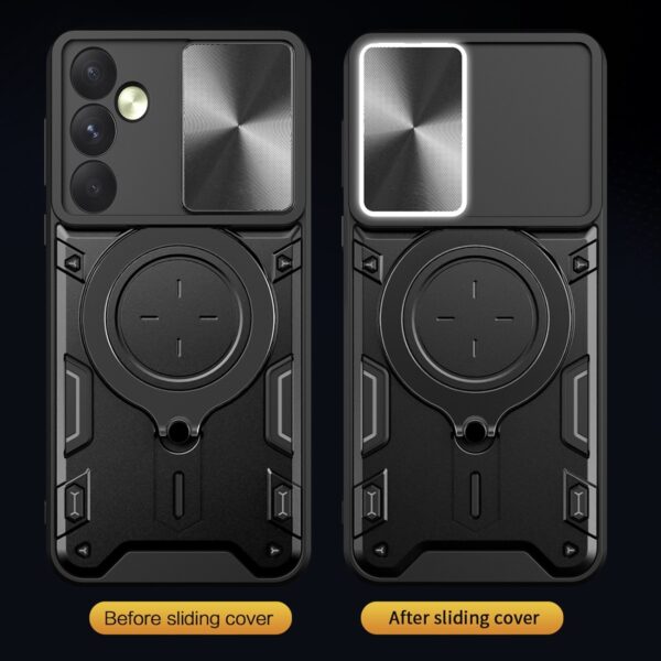 Forcell Samsung Galaxy A35 5G Sliding Camshield Magnetic Holder Θήκη Σκληρή - Black