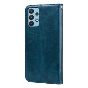 Tel1 Samsung Galaxy A32 4G Oil Wax Texture Horizontal Flip Θήκη Βιβλίο - Blue
