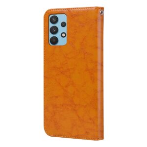 Tel1 Samsung Galaxy A32 4G Oil Wax Texture Horizontal Flip Θήκη Βιβλίο - Brown