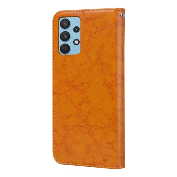 Tel1 Samsung Galaxy A32 4G Oil Wax Texture Horizontal Flip Θήκη Βιβλίο - Brown