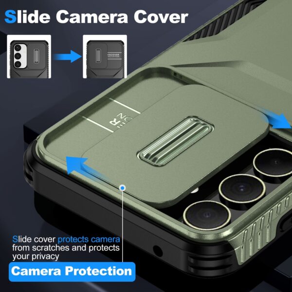 Forcell Samsung Galaxy A35 5G Sliding Camshield Θήκη Σκληρή - Green