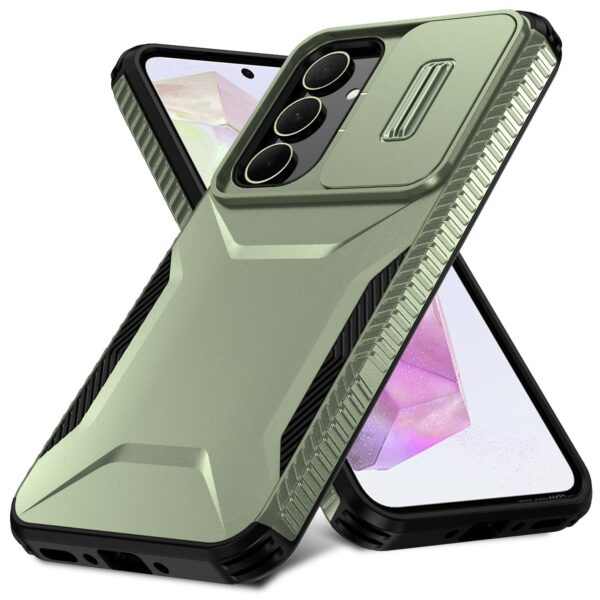 Forcell Samsung Galaxy A35 5G Sliding Camshield Θήκη Σκληρή - Green