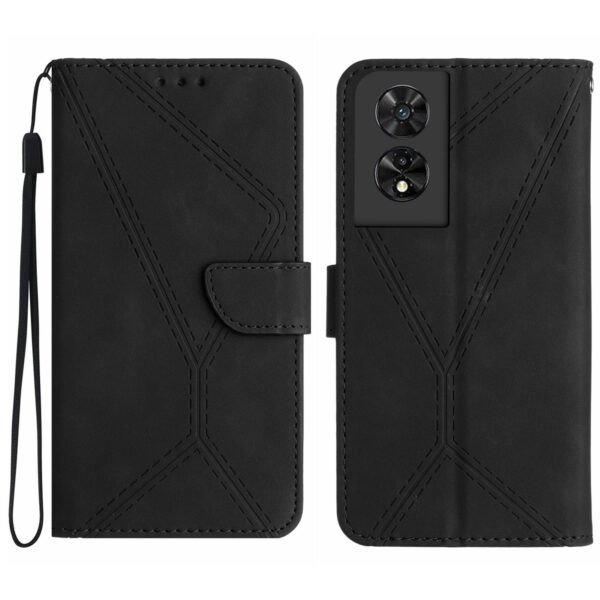 Tel1 TCL 40 NxtPaper 4G / TCL 50 SE Stitching Embossed Θήκη Βιβλίο - Black