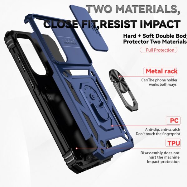 Forcell Samsung Galaxy A55 5G / A35 5G Sliding Camshield Holder Θήκη Σκληρή - Blue