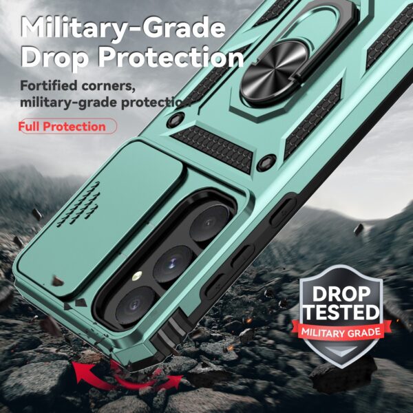 Forcell Samsung Galaxy A55 5G / A35 5G Sliding Camshield Holder Θήκη Σκληρή - Green