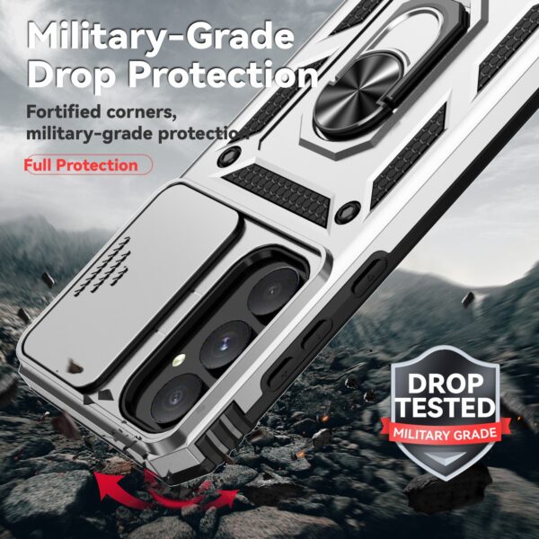 Forcell Samsung Galaxy A55 5G / A35 5G Sliding Camshield Holder Θήκη Σκληρή - Silver