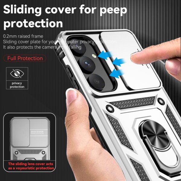 Forcell Samsung Galaxy A55 5G / A35 5G Sliding Camshield Holder Θήκη Σκληρή - Silver