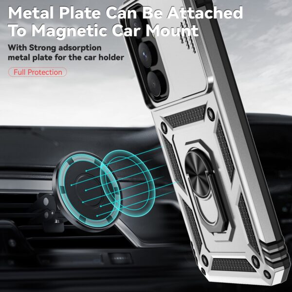 Forcell Samsung Galaxy A55 5G / A35 5G Sliding Camshield Holder Θήκη Σκληρή - Silver